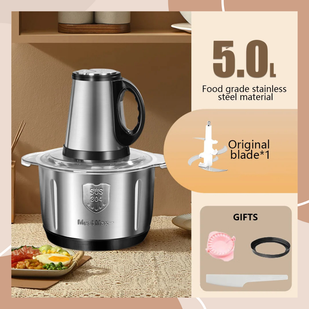 MegaMince 5L – Electric Meat & Vegetable Stainless Steel Food Processor