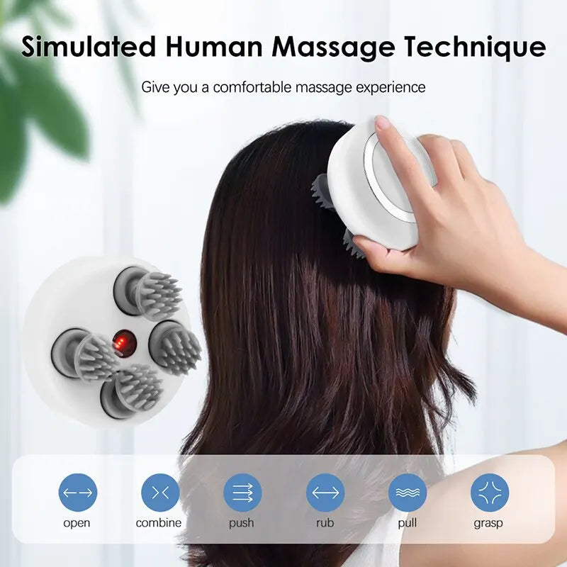 Electric AuraCalm Head Bliss with 4 Massage Heads